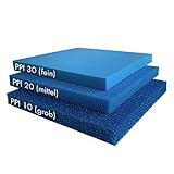 AQUARISTIK-PARADIES Filterschaum Filtermatte - Blau 50 x 50 x 5 cm 'grob' (ppi 10)