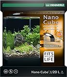 Dennerle Nano Cube Complete+ 20 Liter - Mini Aquarium mit Abgerundeter Frontscheibe - Komplett-Set
